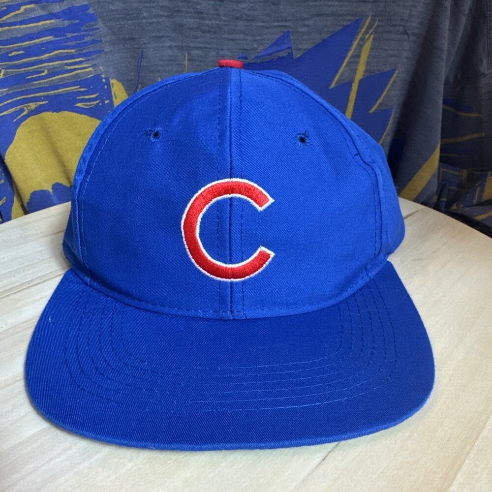 Vintage Chicago Cubs Plain Logo Snapback Hat Cap MLB Baseball Signatures Youth